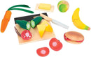 small foot Schneide-Set Mittagessen "fresh" aus Holz, Lebensmittel für Kinderküche, Rollenspielzeug ab 2 Jahren, 12331