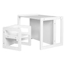 roba Kinder Sitzgruppe 3in1 - Wendehocker & zum Tisch umwandelbarer Kinderbank - Sitzgruppe für Kinder - Set aus Holz weiß