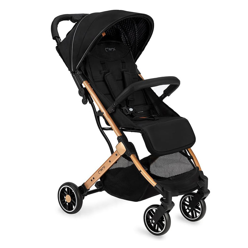 MoMi ESTELLE Kinderwagen ab 6. Monat (bis 15 kg), klappbarer Buggy mit 5-Punkt-Sicherheitsgurt, Einkaufskorb und Liegefunktion, Teleskop-Stange zum Ziehen