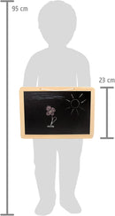 small foot Tafel "Bunte Kreide" aus Holz inkl. Kreide und Schwamm, für Schulkinder und Kinder ab 4 Jahren, 3497