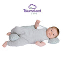 Träumeland Seitenlagerungskissen Design 2 mit geräuscharmer EPS-Perlenfüllung, Bezug 100% Baumwolle - abnehmbar und waschbar, Grau