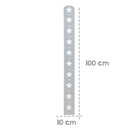 roba Messlatte Little Stars mit Sterne Motiv - Skala für Kinder bis 160 cm - Kinderzimmer Deko - Messleiste aus Holz grau