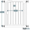 Safetots Druckmontage Selbstschließendes Treppengitter, Extra Schmal, 61cm - 66.5cm, Mattschwarz, Automatisch Schließendes Babygitter, Sicherheitsbarriere für Kleinkinder, Einfache Installation