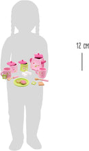 small foot Kinder Teeservice "Blümchenmuster" aus Holz, Zubehör für die Kinderküche, 17-tlg., ab 3 Jahren, 2849