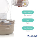 Jane Jané Mikrowellen-Sterilisator, mit Korb für Sauger und kleines Zubehör, Kapazität für 6 Flaschen
