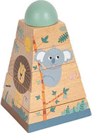 small foot Stapelturm "Safari" aus Holz, Motorikspielzeug zum Stapeln mit Tier-Motiven, für Kinder ab 12 Monaten, 12320