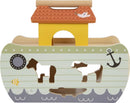 Small Foot Noah's Ark Stacking Game Safari, wooden motor activity toy with 15 animals, for ages 12+ months, 12456