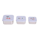 LÄSSIG Snackbox Kinder 3er Set Edelstahl Brotdose/Snackbox Stainless Steel Happy Fruits Cherry