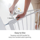 Munchkin Türgitter für Babys, ausziehbares Türschutzgitter & Treppenschutz zum Klemmen, ideal für Kinder und Haustiere, ohne Bohren, 76-82 cm, Weiß