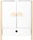 small foot Puppenschrank Little Button, mit leichtgängigen Flügeltüren, inkl. Kleiderbügeln, ab 3 Jahren, 11812, Weiß