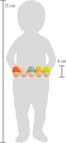 small foot Musikeier "Groovy Beats" 5 Schütteleier für Kinder, schulen Rhythmus und Taktgefühl, ab 6 Monaten, 12252, Pe