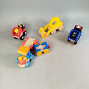 PlanToys Bundle Set von 4 Polizei Zug Bagger Feuerwehr