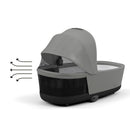 CYBEX Platinum PRIAM 4.0 Lux Kinderwagenaufsatz Soho Grey – Babywanne für Priam Kinderwagen