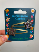 Glitzer Stern Haarspangen • Fairies in the Garden • 2er Set