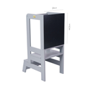 Meowbaby Lernturm Turm Kinderhocker Mit Schreibtafel Grau Montessori Stehhilfe B-Ware