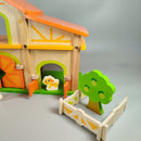  Bauernhof-Spielset aus Holz - Set mit Tieren