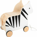 Small Foot Holz Spielzeugkiste Zebra - Aufbewahrungsbox mit Zugband