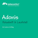 Bebeconfort Adonis, 2-in-1 Baby Kinderbett & Laufstall Baby, 0–3 J. (15 kg), kompaktes Baby Reisebett, seitliches Einstiegsfenster, große Matratze, Tragetasche, zusammenklappbar, stabil, Mineral Grey