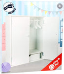 small foot Puppenschrank in Weiß aus Holz, mit Zubehör wie Kleiderstange und -bügel, Ergänzung zum Puppenzubehör, 11213, 40 x 20 x 53 cm