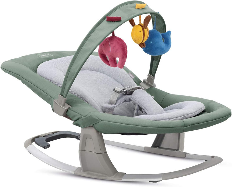 Inglesina Lounge Musikalische Babyliege, Mint, Von Geburt bis 9 Kg, Entspannende Schaukelbewegung, Verstellbar, Sicherheitsgurt, 22 x 47 x 85 cm; 2 kg