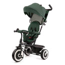 Kinderkraft Aston Dreirad ab 9 Monate bis 25 kg, Kinderdreirad mit schubstange, drehbarer Sitz Vorwärts und Rückwärtsfahrt, ausklappbarem Verdeck mit Sonnenschutz, Getränkehalter Korb im Set, Grün
