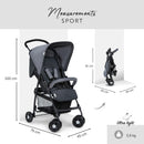 hauck Buggy Sport, Charcoal/Stone - Federleichter Reisebuggy 5,9 kg - mit Liegefunktion für Kinder ab Geburt bis 15 kg - Klein Zusammenklappbar, Großer Einkaufskorb bis 3 kg
