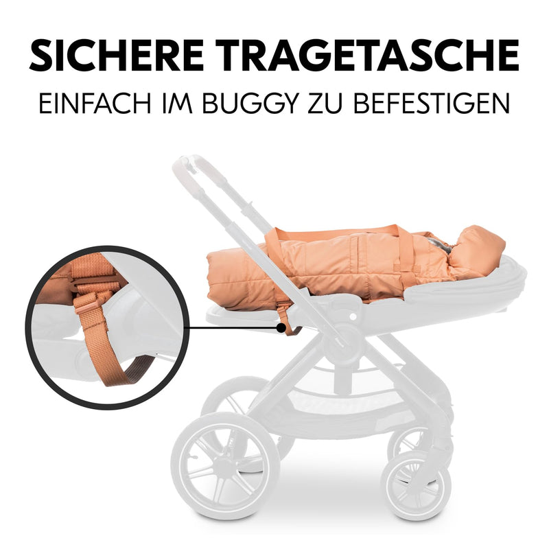 hauck Carry N Play, Dots Cork/Baumwolle – 3in1 Baby Tragetasche, Fußsack & Spieldecke – 85 x 40 x 13 cm - Kinderwagen Zubehör ab Geburt bis 9 kg – Tragbar & Sicher Fixierbar