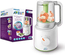Philips Avent 2-in-1 Babynahrungszubereiter, Dampfgarer, Dampfgaren und Mixen, 800 ml Kapazität, inklusive Rezeptbuch, weiß (Modell SCF870/20)