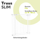 LIONELO Truus Slim Sicherheitstor, Verstellbare Breite von 75 bis 105 cm mit Press-Fit, Höhe 77 cm Öffnung in beide Richtungen Selbstverriegelung, abgerundete Kanten