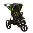 hauck Runner, Black / Neon Yellow - Robuster Dreirad Buggy mit XL Lufträdern, Federung, XL Netzfenster, Verstellbarer Schieber, mit Liegefunktion für Kinder ab Geburt bis 22 kg, Faltbar