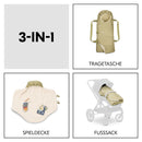 hauck Carry N Play, Green/Teddy Fleece – 3in1 Baby Tragetasche, Fußsack & Spieldecke – 85 x 40 x 13 cm - Kinderwagen Zubehör ab Geburt bis 9 kg – Tragbar & Sicher Fixierbar
