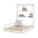 roba Wall-Mounted Changing Table, Foldable Changing Table for Wall Mounting, Changing Table with Dschungelbaby Changing Mat, Wood, White, 1 Piece (1-Pack)
