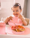 Twistshake Children's Plate with Suction Cup | Click-Mat Mini | BPA | Non-Slip | from 6 Months | Pastel Pink