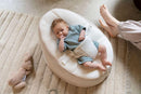 doomoo Seat'n Grow Babywippe, mitwachsend von Geburt an bis 25 kg, sehr komfortabel, Füllung aus Mikroperlen und weiche Baumwollstoffe, Oeko-Tex und GOTS, Beige