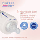 Chicco Perfect Easy Fast Flow-Flasche, mit Physio-Sauger aus weichem Silikon und Soft Sense-Finish, Anti-Kolik, reduziert Aufstoßen und Reizbarkeit, 330 ml Kunststoffflasche, ab 4 Monaten, Mädchen