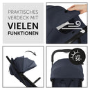 hauck Travel N Care, Navy Blau - Reise Buggy für Kinder ab Geburt bis 22 kg - mit Liegefunktion - Leicht 6,9 kg - Kompakt - Klein Zusammenklappbar - UPF 50+ - EVA Räder - Korb bis 3 kg