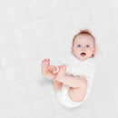 roba Laufgittermatratze 100 x 100 cm - Matratze für 4 eckige Laufgitter / Laufstall - Laufgittereinlage mit abnehmbarem Bezug - Weiß gesteppt