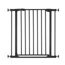hauck Clear Step 2, Schwarz - Schutzgitter Treppe und Tür 75–80 cm – Kindersicheres Absperrgitter mit flachem Einstieg, Manuelle 1 Hand Öffnung, ohne Bohren - nur für Innen