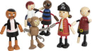 small foot Biegepuppen Piraten Figuren aus Holz, 5 Piraten und 1 Affe, detailreich und flexibel, ab 3 Jahren, 12412