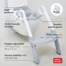 Rotho Babydesign TOP XTRA Toilettentrainer – WC Sitz mit Treppe, rutschfest & höhenverstellbar – Klositz für Kinder, klappbar, bequem & leicht zu reinigen, grau