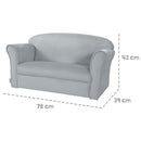 roba Lil Sofa children’s sofa with armrests for girls and boys – comfortable children’s couch – grey velvet fabric – seating furniture for babies and nurseries