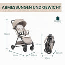 Chicco Taormina stroller, from birth to 22 kg, practical and lightweight, foldable buggy, stroller, one-hand closure, adjustable backrest, footrest, canopy, Beige