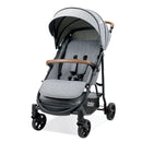 Asalvo Kinderwagen, zusammenklappbar, leicht und kompakt, breiter und bequemer Sitz, voll verstellbare Rückenlehne, ausziehbar, mit Visier/gefederte Räder, Grau
