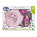 Chicco Geschenkset 6+, Baby Geschirrset enthält 2-teiligen Babyteller, Trinkbecher und Entwöhnungslöffel, Babybesteck 6+ Monate