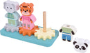 small Foot Stapelspiel mit Zahnrad „Jungle Friends“, hochwertiges Motorikspielzeug aus FSC® 100%-zertifiziertem Holz, für Kinder ab 12 Monaten, 12762