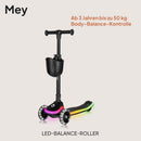 LIONELO MEY Kinder-Balance-Roller ab 3 Jahren bis 50 kg, dreirädriger Kinder-Roller mit Höhenverstellung, rutschfestes beleuchtetes Trittbrett und ...