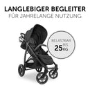 hauck Rapid 4D Air, Schwarz - Kinderbuggy mit Luftreifen und Liegefunktion ab Geburt bis 22 kg - UV Schutz 50+ - Klein Zusammenklappbar - Höhenverstellbarer Schieber mit Getränkehalter