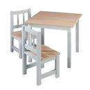 roba Kindertisch Sitzgruppe 'Woody' - 2 Kinderstühle & 1 Tisch - Sitzgarnitur/Sitzmöbel für Kinder in Holzdekor & Taupe