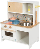 small Foot Kinderküche Terrazzo kompakt, Moderne Spielküche aus Holz, mit kindgerechtem Zubehör, Rollenspielzeug für Kinder ab 3 Jahren, 12728