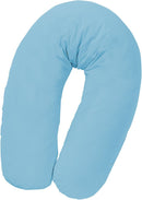 Julius Zöllner 4670040317 Stillkissen mit Perlenfüllung, uni Baumwolle,ca. 190 cm, uni blau